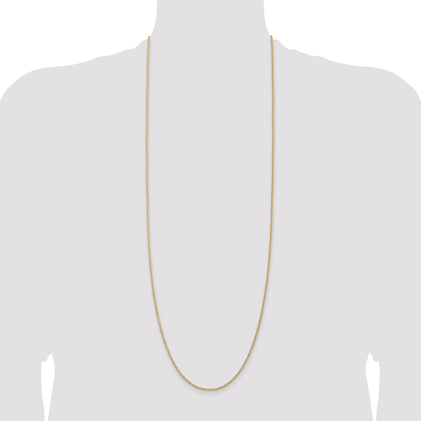 14K 36 inch 1.5mm Regular Rope with Lobster Clasp Chain