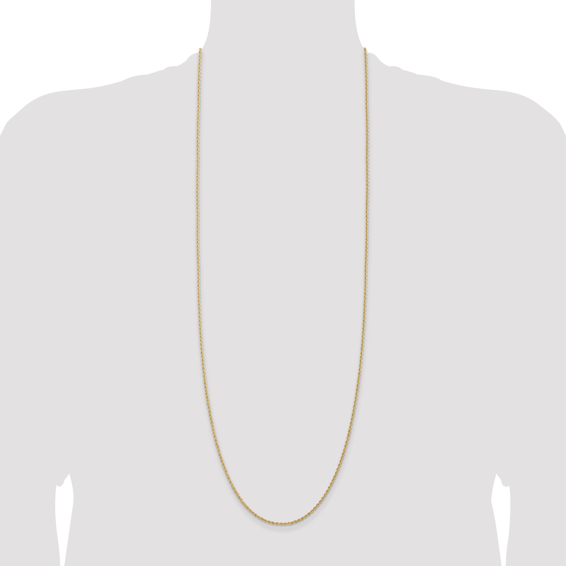 14K 36 inch 1.5mm Regular Rope with Lobster Clasp Chain