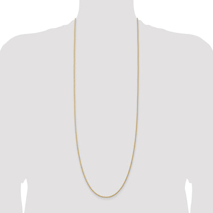 14K 36 inch 1.5mm Regular Rope with Lobster Clasp Chain