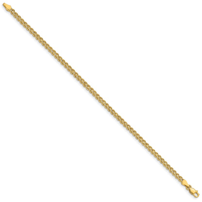 14k 3.0mm Wide Double Strand Rope 7 inch Bracelet