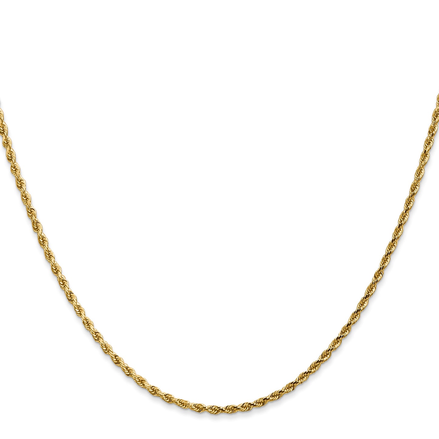 14K 22 inch 1.75mm Diamond-cut Rope with Lobster Clasp Chain