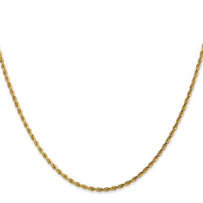 14K 14 inch 1.75mm Diamond-cut Rope with Lobster Clasp Chain