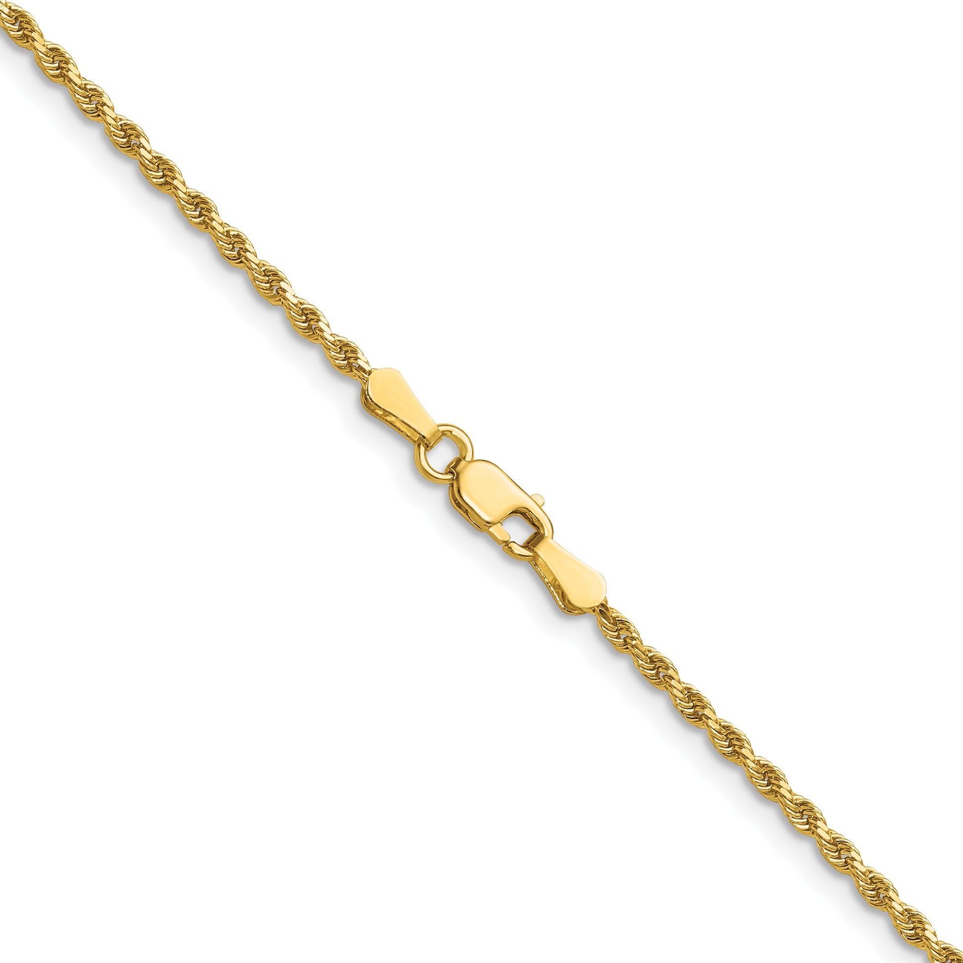 14K 22 inch 1.75mm Diamond-cut Rope with Lobster Clasp Chain