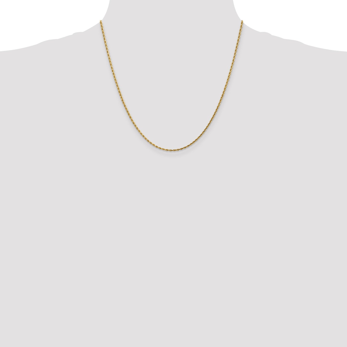 14K 20inch 1.75mm Diamond-cut Rope with Lobster Clasp Chain