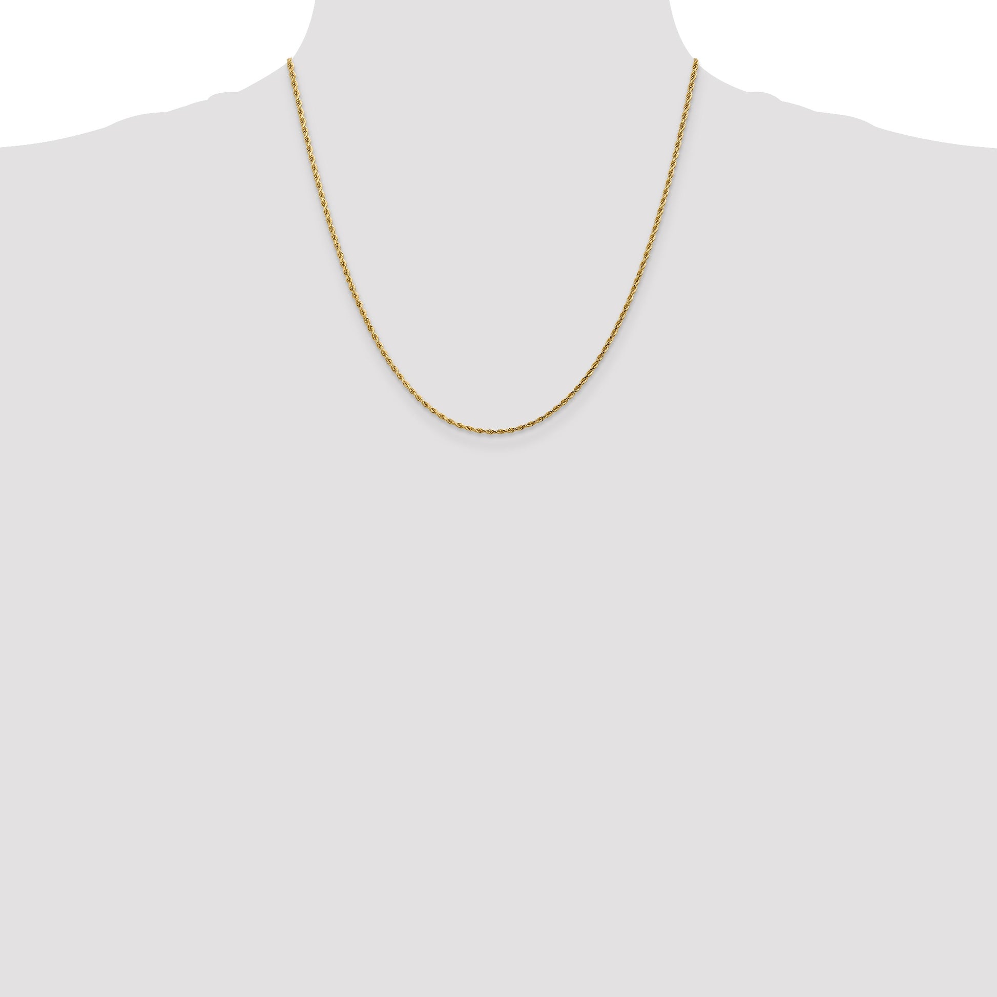14K 20inch 1.75mm Diamond-cut Rope with Lobster Clasp Chain