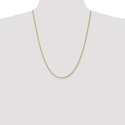 14K 24 inch 1.75mm Diamond-cut Rope with Lobster Clasp Chain
