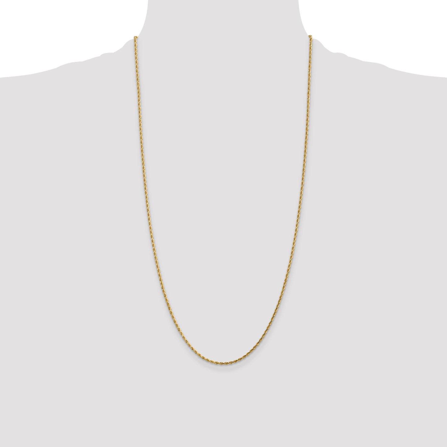 14K 28 inch 1.75mm Diamond-cut Rope with Lobster Clasp Chain