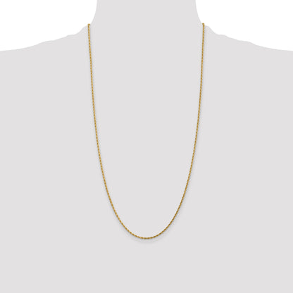 14K 28 inch 1.75mm Diamond-cut Rope with Lobster Clasp Chain