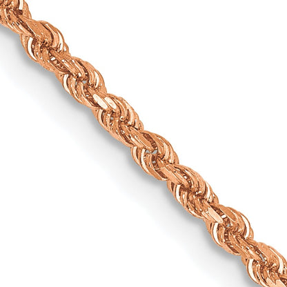 14K Rose Gold 20 inch 1.75mm Diamond-cut Rope with Lobster Clasp Chain