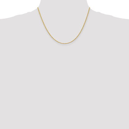 14K 18 inch 2mm Regular Rope with Lobster Clasp Chain