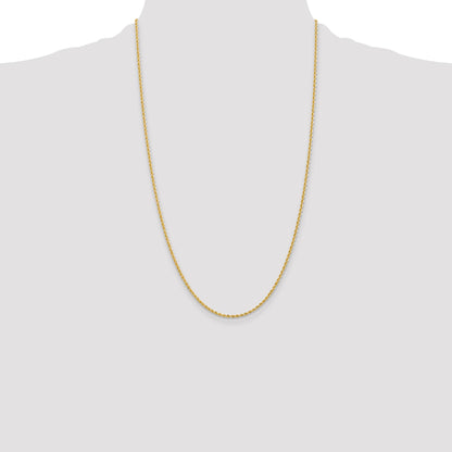 14K 26 inch 2mm Regular Rope with Lobster Clasp Chain