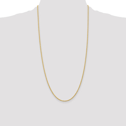 14K 28 inch 2mm Regular Rope with Lobster Clasp Chain