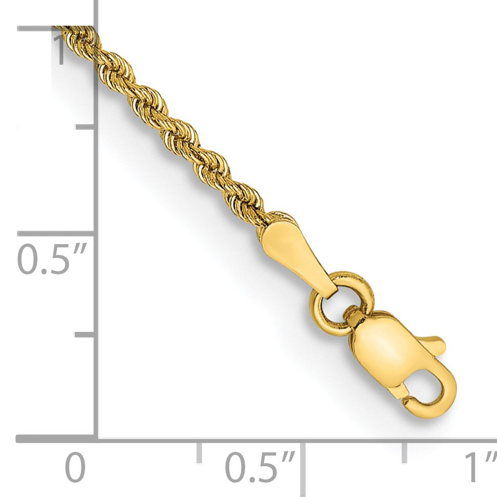 14K 6 inch 2mm Regular Rope with Lobster Clasp Chain