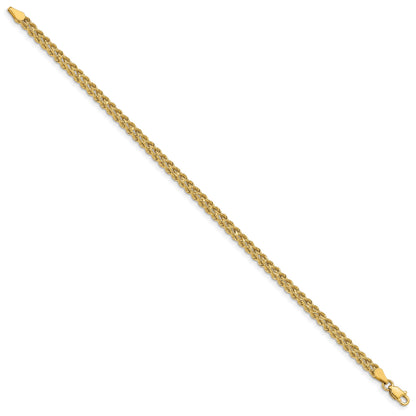 14k 3.75mm Wide Double Strand Rope 8 inch Bracelet