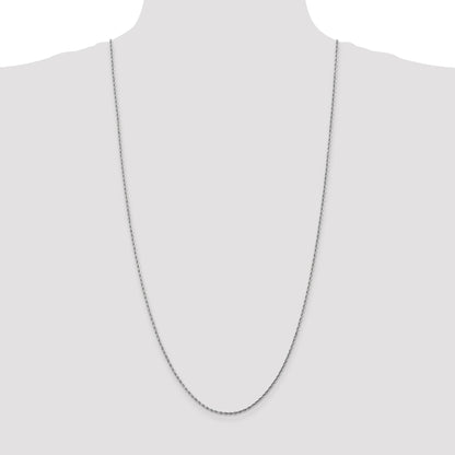 14K White Gold 30 inch 1.75mm Diamond-cut Rope with Lobster Clasp Chain
