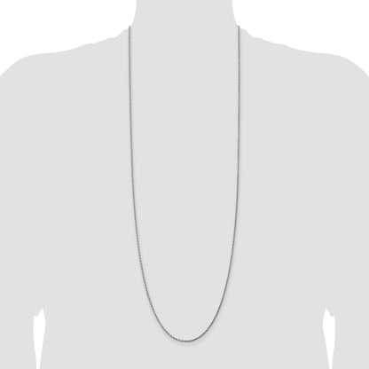 14K White Gold 36 inch 1.75mm Diamond-cut Rope with Lobster Clasp Chain