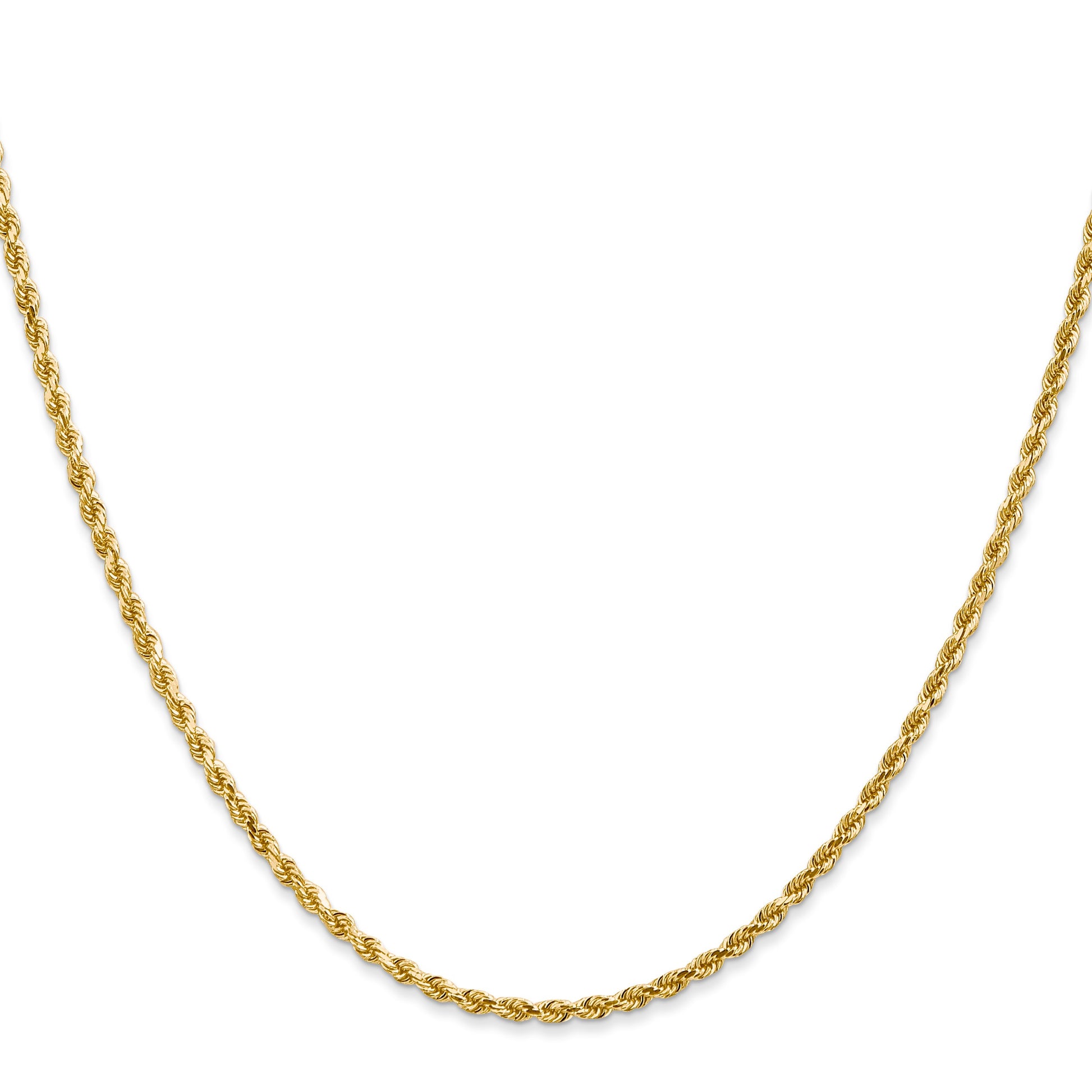 14K 28 inch 2mm Diamond-cut Rope with Lobster Clasp Chain