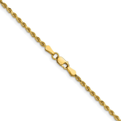 14K 18 inch 2mm Diamond-cut Rope with Lobster Clasp Chain