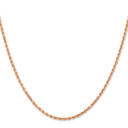 14K Rose Gold 20 inch 2mm Diamond-cut Rope with Lobster Clasp Chain