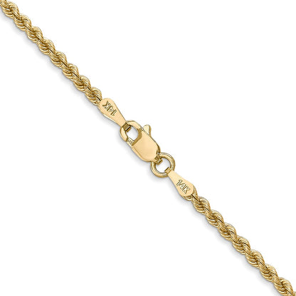 14K 20 inch 2.25mm Regular Rope with Lobster Clasp Chain