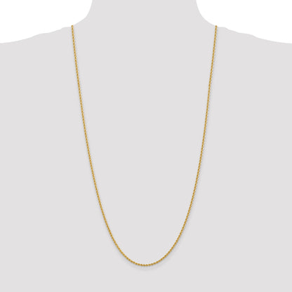 14K 30 inch 2.25mm Regular Rope with Lobster Clasp Chain