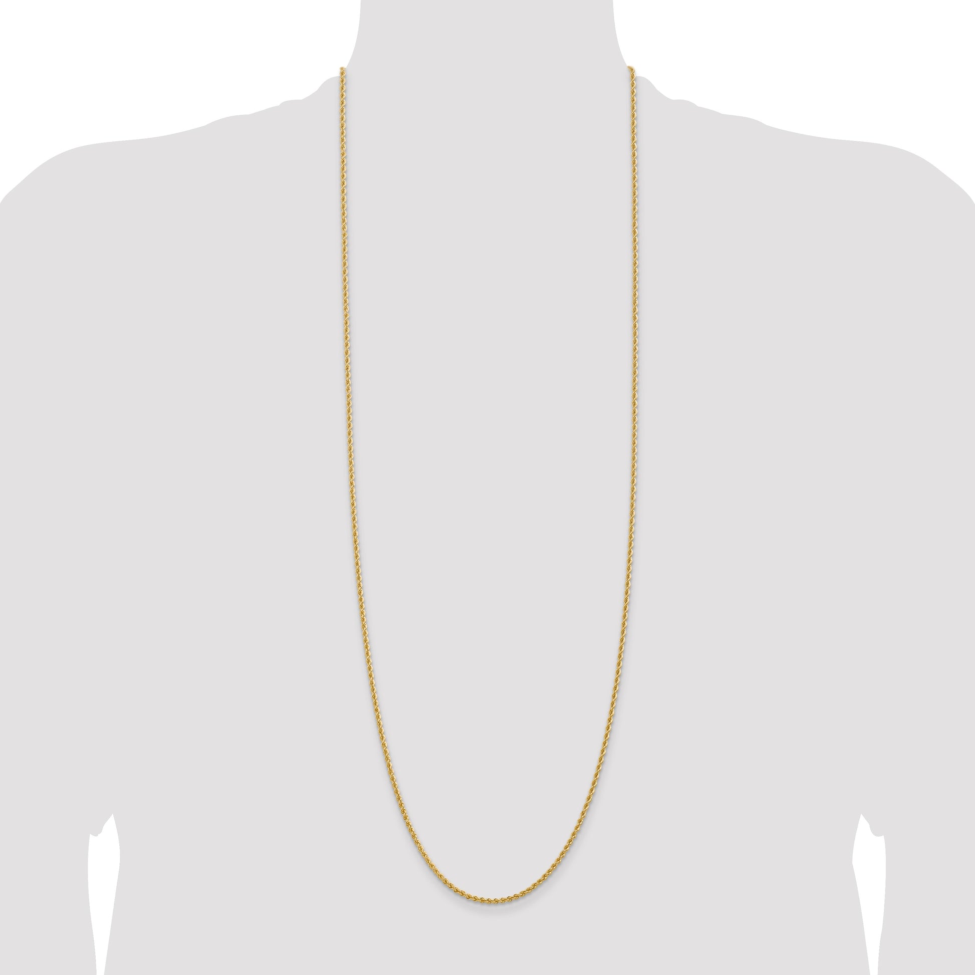 14K 36 inch 2.25mm Regular Rope with Lobster Clasp Chain