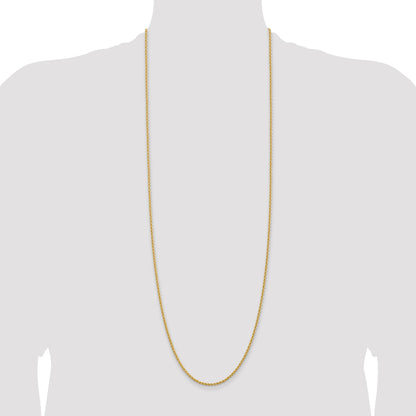 14K 36 inch 2.25mm Regular Rope with Lobster Clasp Chain