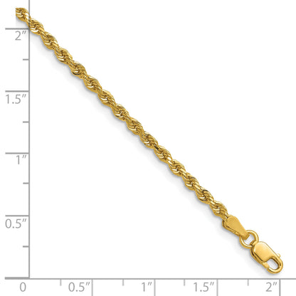 14K 24 inch 2.25mm Diamond-cut Rope with Lobster Clasp Chain
