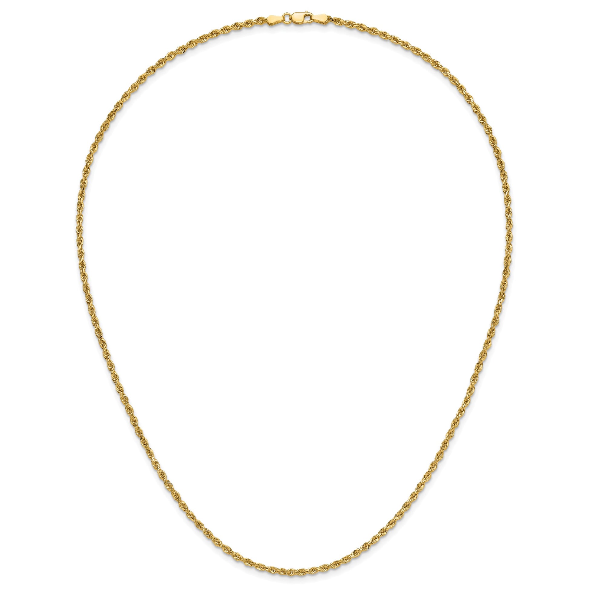 14K 20 inch 2.25mm Diamond-cut Rope with Lobster Clasp Chain