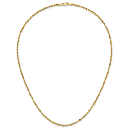 14K 20 inch 2.25mm Diamond-cut Rope with Lobster Clasp Chain