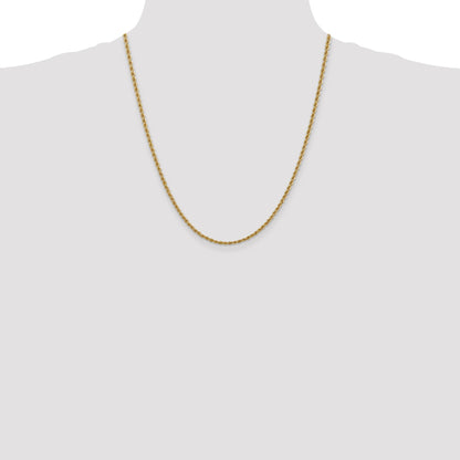 14K 22 inch 2.5mm Regular Rope with Lobster Clasp Chain