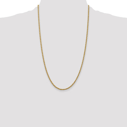 14K 26 inch 2.5mm Regular Rope with Lobster Clasp Chain