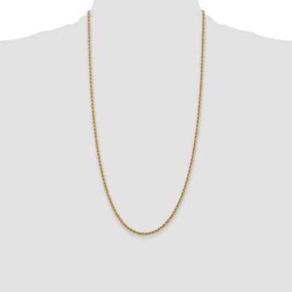 14K 28 inch 2.5mm Regular Rope with Lobster Clasp Chain
