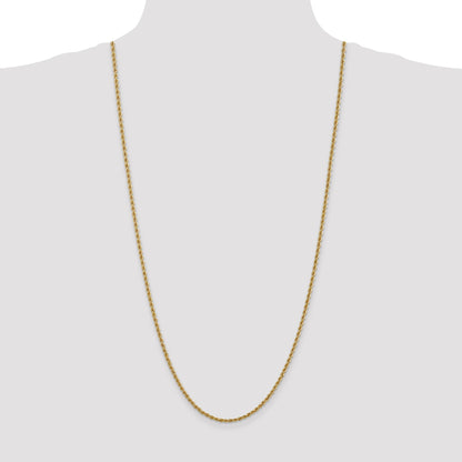 14K 30 inch 2.5mm Regular Rope with Lobster Clasp Chain
