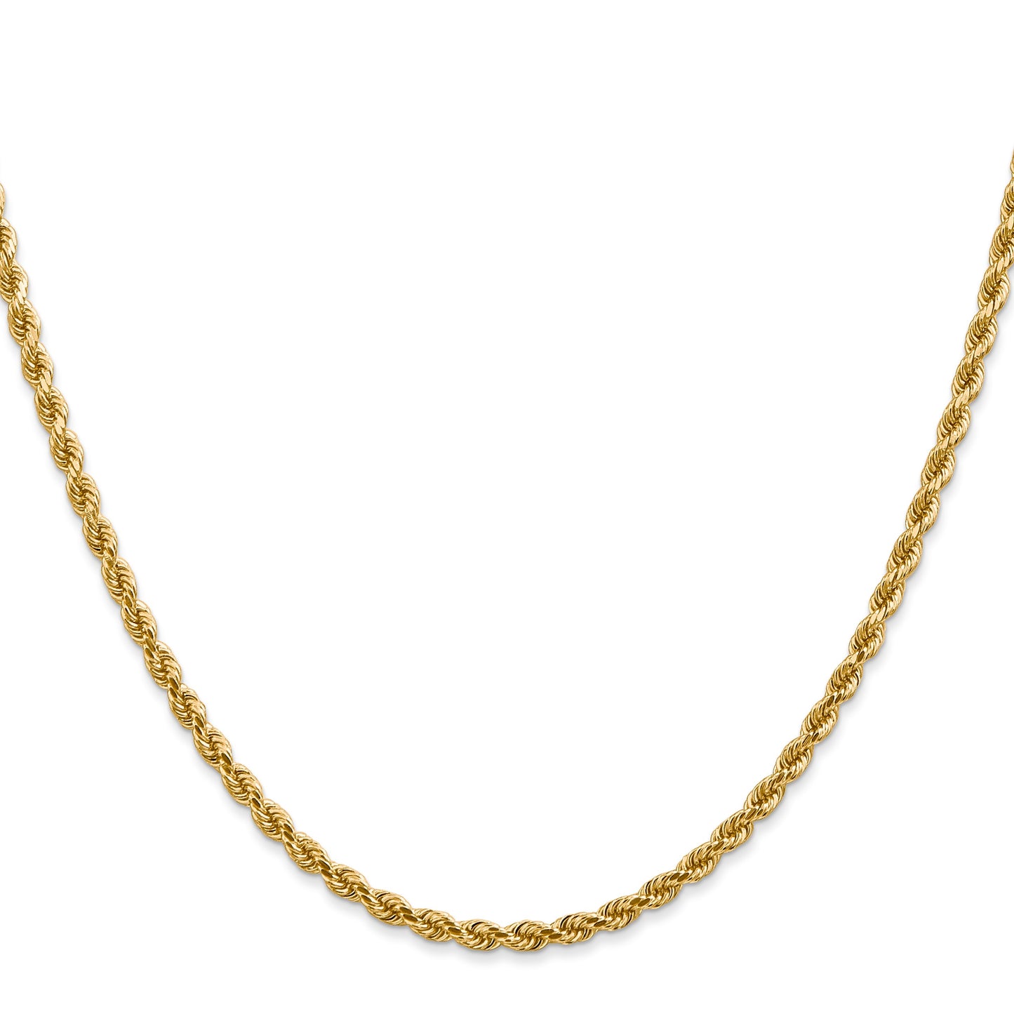 14K 26 inch 2.75mm Diamond-cut Rope with Lobster Clasp Chain