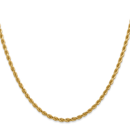 14K 30 inch 2.75mm Diamond-cut Rope with Lobster Clasp Chain