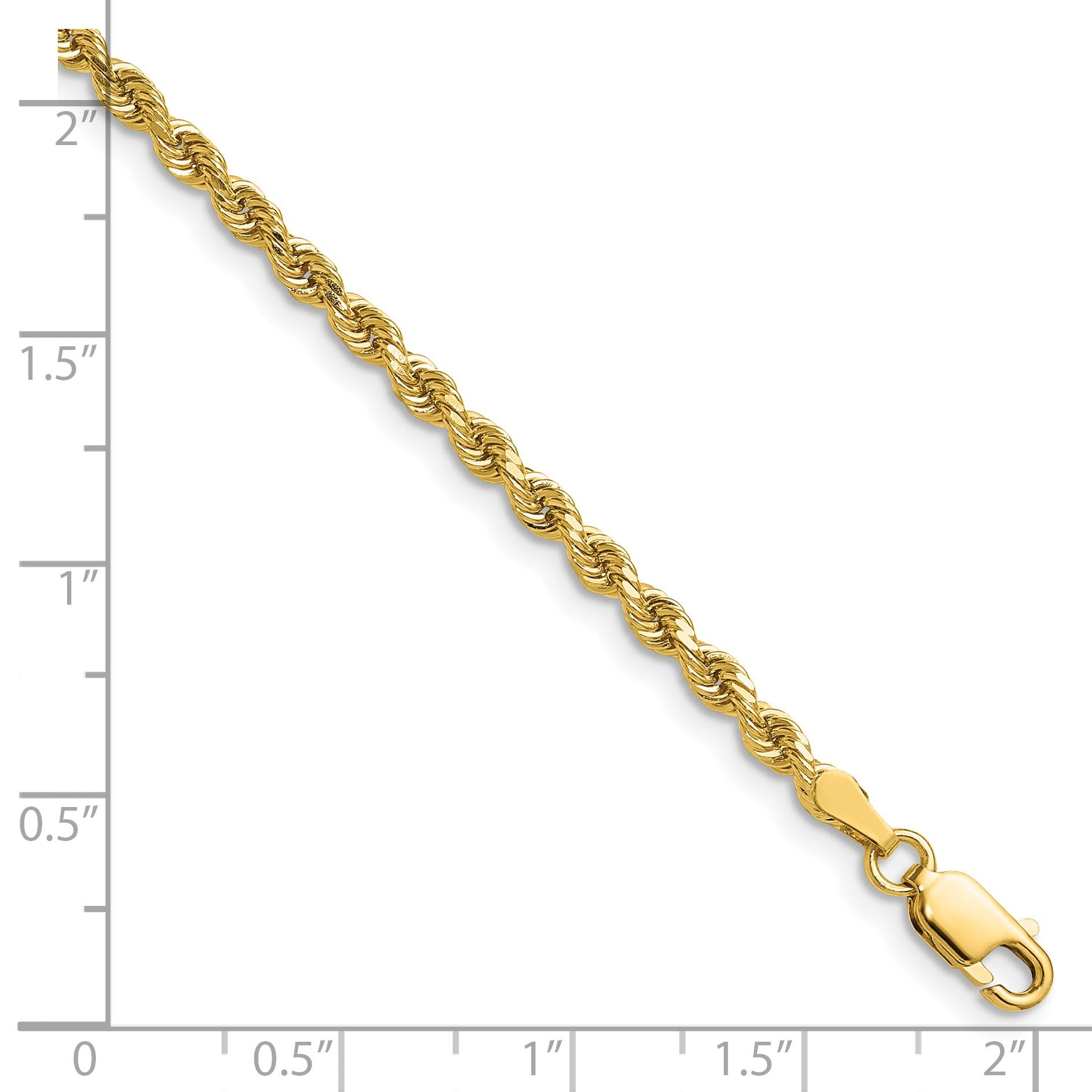 14K 24 inch 2.75mm Diamond-cut Rope with Lobster Clasp Chain