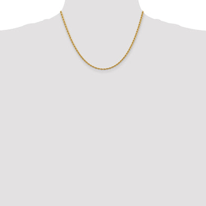 14K 18 inch 2.75mm Diamond-cut Rope with Lobster Clasp Chain
