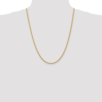 14K 24 inch 2.75mm Diamond-cut Rope with Lobster Clasp Chain