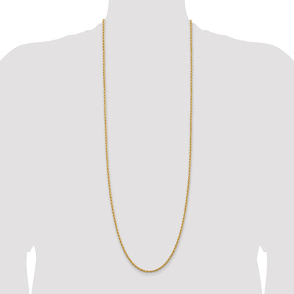 14K 36 inch 2.75mm Diamond-cut Rope with Lobster Clasp Chain