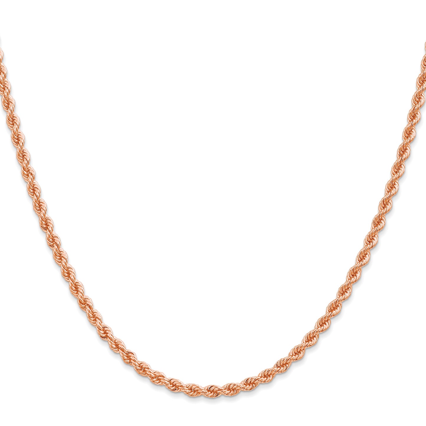 14k Rose Gold 2.75mm Diamond-cut Rope Chain