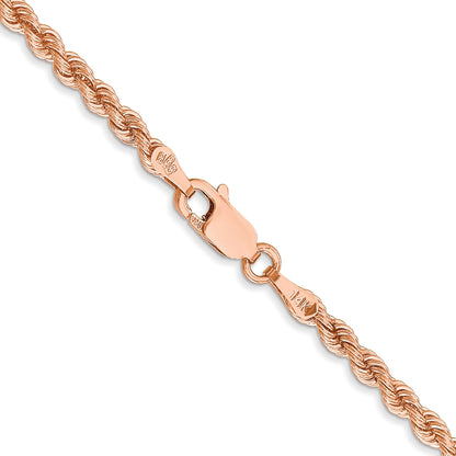 14k Rose Gold 2.75mm Diamond-cut Rope Chain