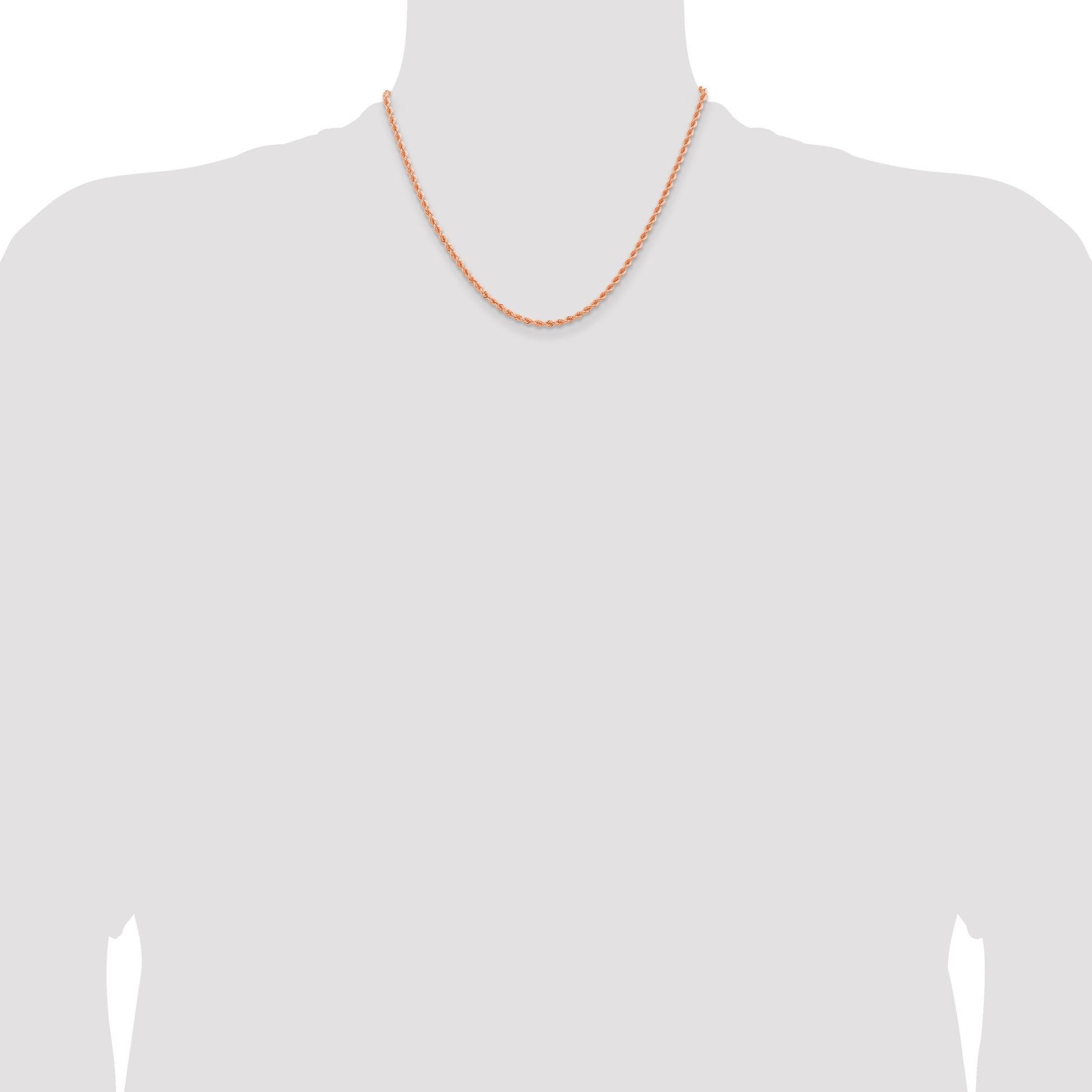 14k Rose Gold 2.75mm Diamond-cut Rope Chain