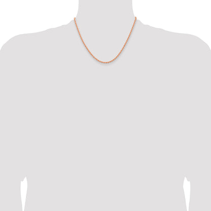 14k Rose Gold 2.75mm Diamond-cut Rope Chain