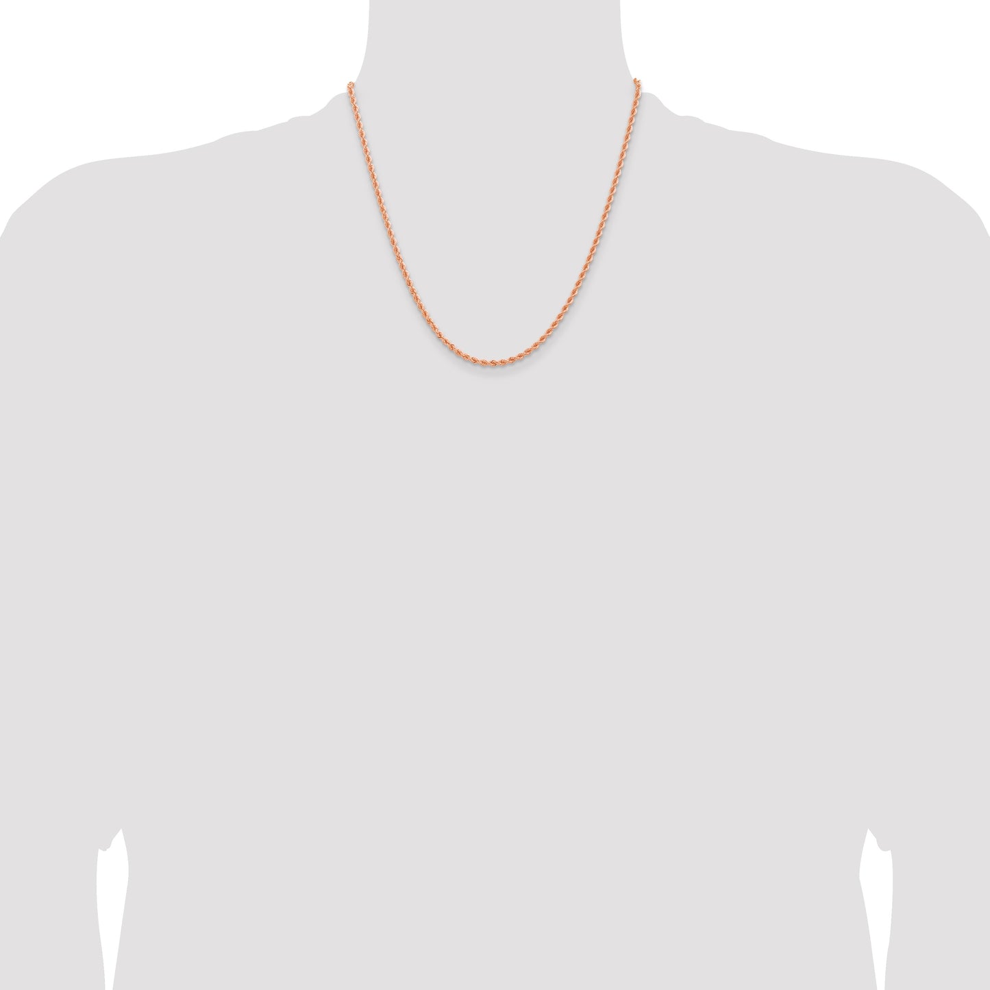 14k Rose Gold 2.75mm Diamond-cut Rope Chain