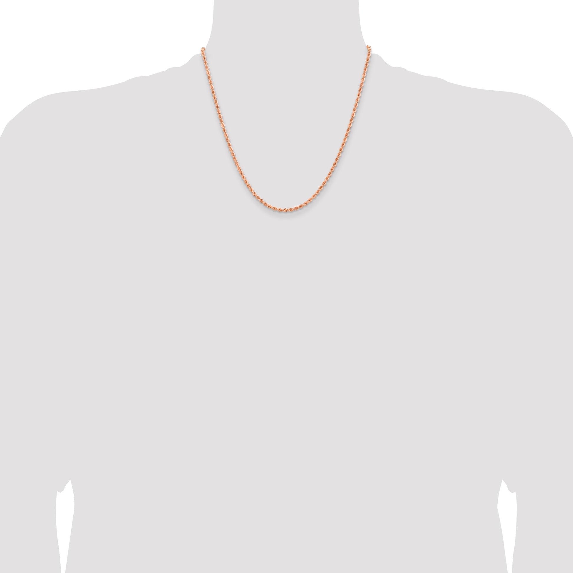 14k Rose Gold 2.75mm Diamond-cut Rope Chain