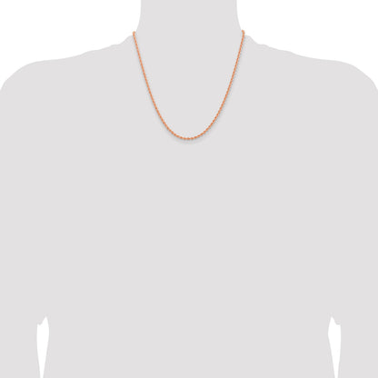 14k Rose Gold 2.75mm Diamond-cut Rope Chain