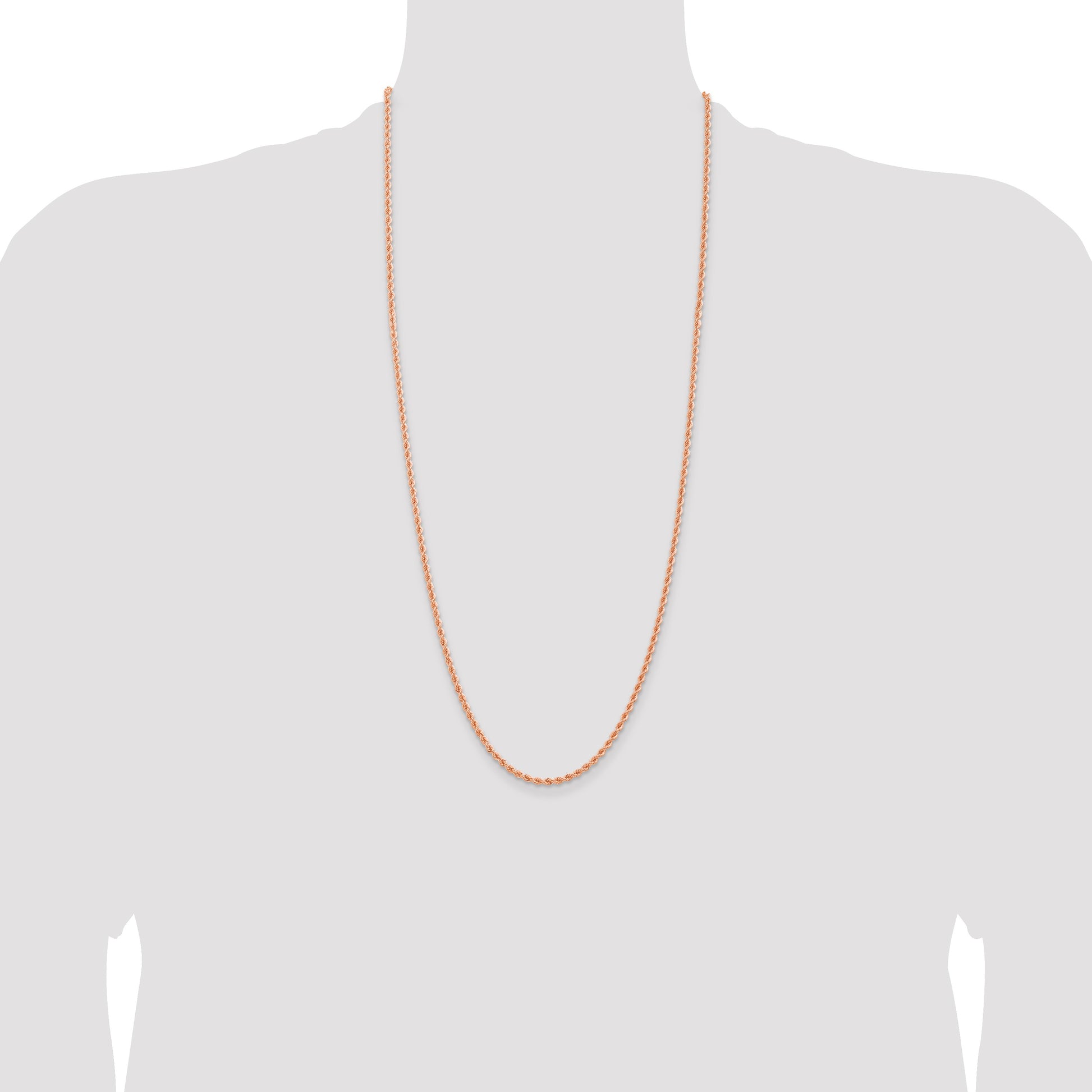 14k Rose Gold 2.75mm Diamond-cut Rope Chain