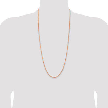 14k Rose Gold 2.75mm Diamond-cut Rope Chain