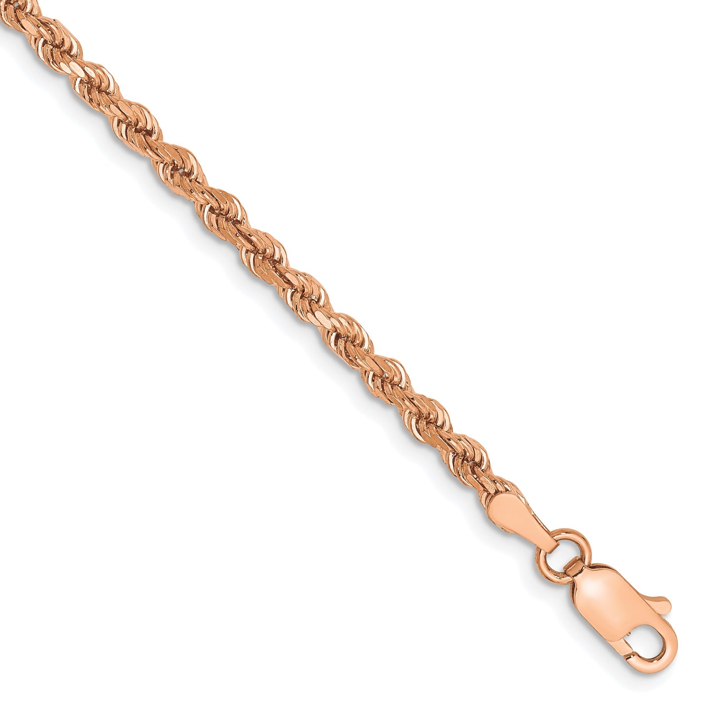 14k Rose Gold 2.75mm Diamond-cut Rope Chain